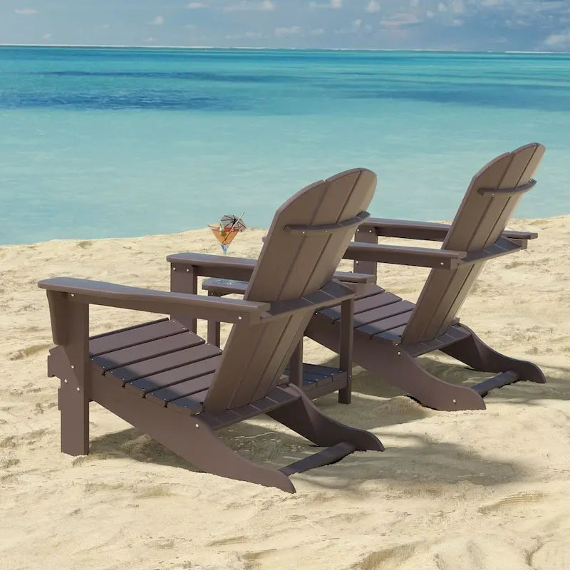 Outdoor Recycled Plastic Curveback Adirondack Chair(Set of 2)