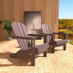 Outdoor Recycled Plastic Curveback Adirondack Chair(Set of 2)