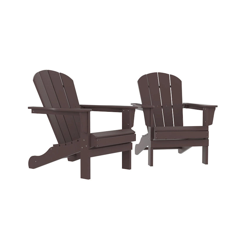 Outdoor Recycled Plastic Curveback Adirondack Chair(Set of 2)