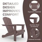 Outdoor Recycled Plastic Curveback Adirondack Chair(Set of 2)