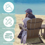 Outdoor Recycled Plastic Curveback Adirondack Chair(Set of 2)