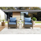 2 Piece Outdoor Patio Chairs with Cushions