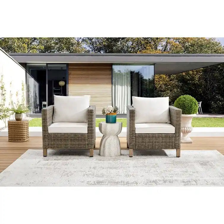 2 Piece Outdoor Patio Chairs with Cushions