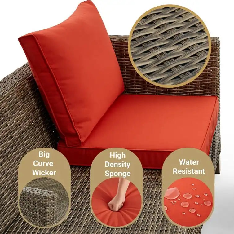 2 Piece Outdoor Patio Chairs with Cushions