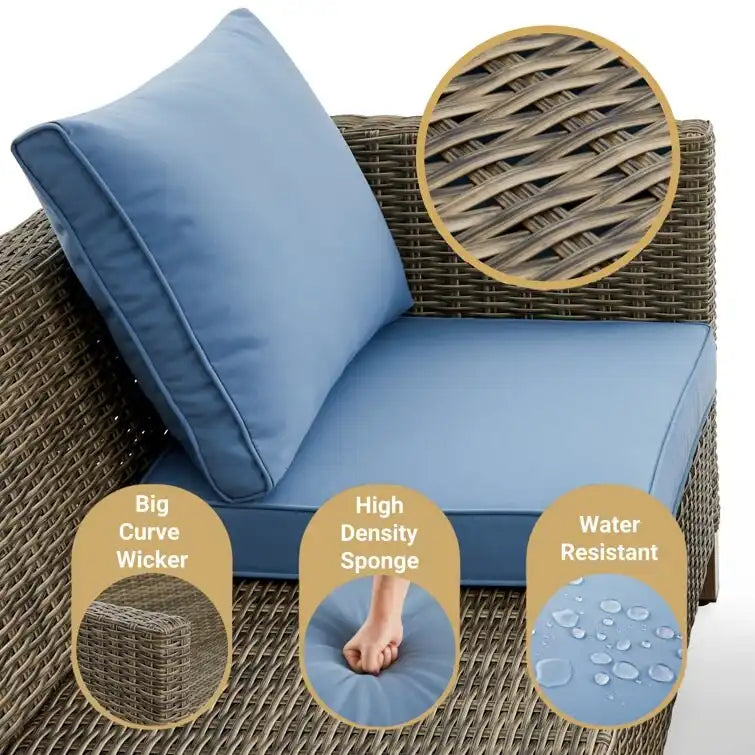 2 Piece Outdoor Patio Chairs with Cushions