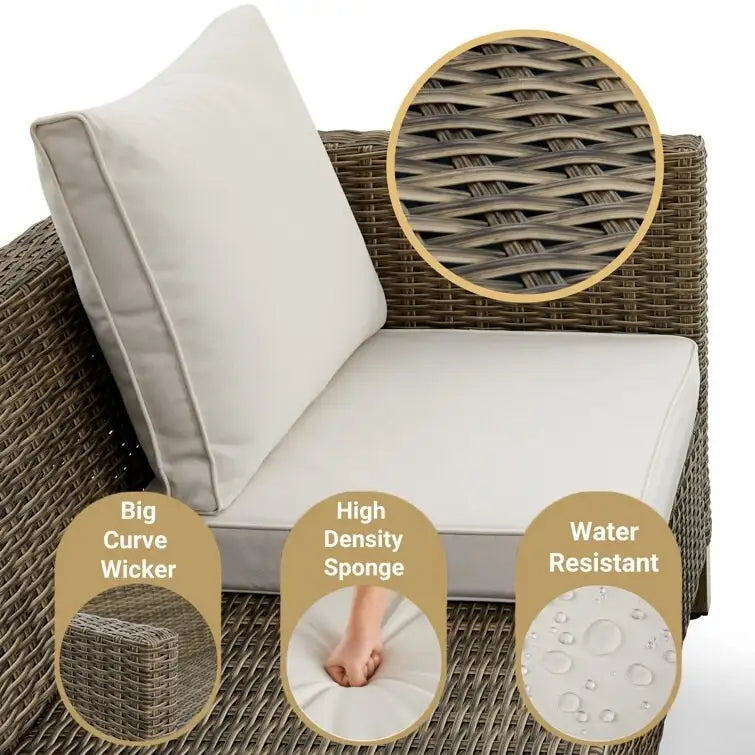 2 Piece Outdoor Patio Chairs with Cushions