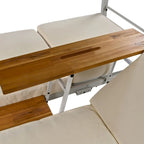 Outdoor Patio Sunbed Daybed with Cushions, Adjustable Seats
