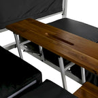 Outdoor Patio Sunbed Daybed with Cushions, Adjustable Seats