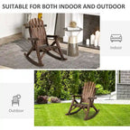 Outdoor Single-person Adirondack Rocking Chair with Rustic High Back
