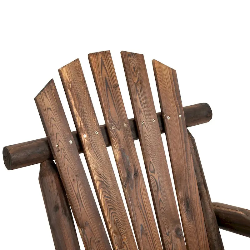 Outdoor Single-person Adirondack Rocking Chair with Rustic High Back