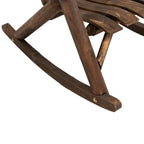 Outdoor Single-person Adirondack Rocking Chair with Rustic High Back