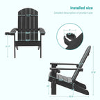 Bonosuki Adirondack Chair Patio Chair with Big Armrests Fire Pit Chair