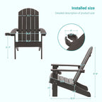 Bonosuki Adirondack Chair Patio Chair with Big Armrests Fire Pit Chair