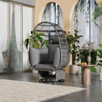 Swivel Rattan Egg Patio Chair with Cushions and Rocking Function