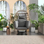 Swivel Rattan Egg Patio Chair with Cushions and Rocking Function