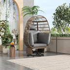 Swivel Rattan Egg Patio Chair with Cushions and Rocking Function