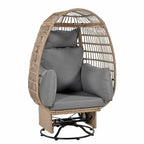 Swivel Rattan Egg Patio Chair with Cushions and Rocking Function