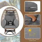 Swivel Rattan Egg Patio Chair with Cushions and Rocking Function