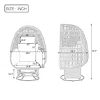 Swivel Rattan Egg Patio Chair with Cushions and Rocking Function