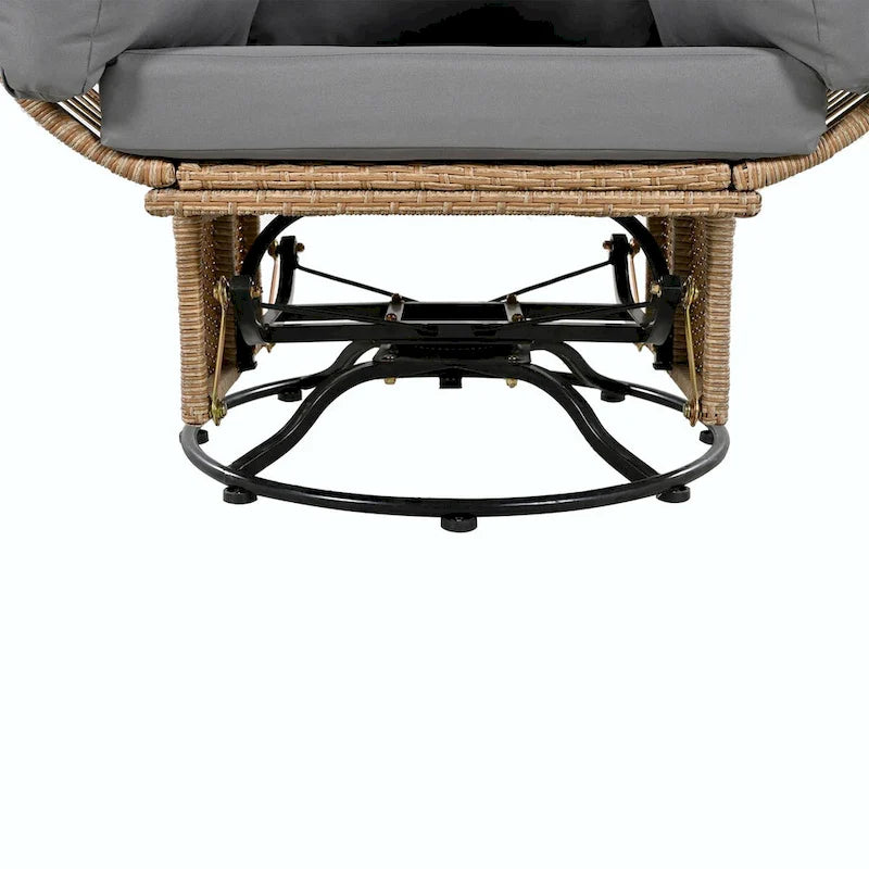 Swivel Rattan Egg Patio Chair with Cushions and Rocking Function