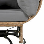 Swivel Rattan Egg Patio Chair with Cushions and Rocking Function