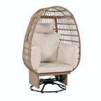 Swivel Rattan Egg Patio Chair with Cushions and Rocking Function