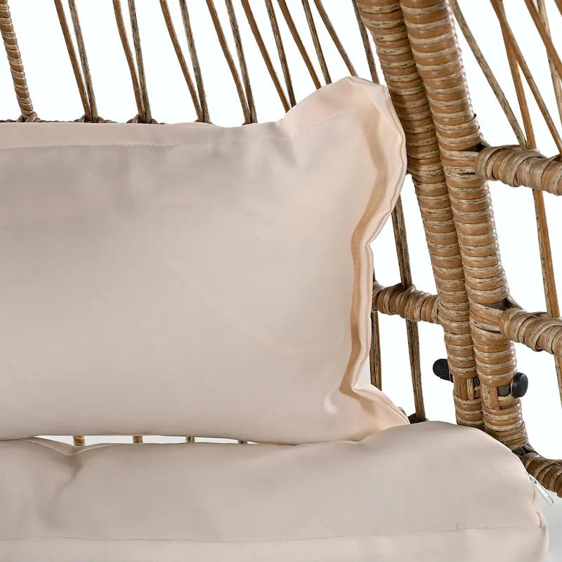 Swivel Rattan Egg Patio Chair with Cushions and Rocking Function