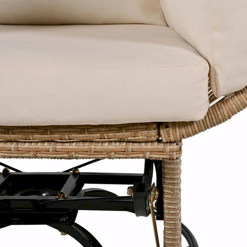 Swivel Rattan Egg Patio Chair with Cushions and Rocking Function