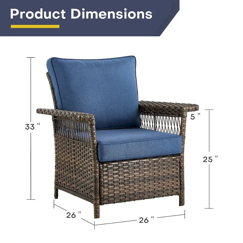 Gymojoy 2 Rattan Patio Ottoman Footrest Wicker Footstool - Brown
