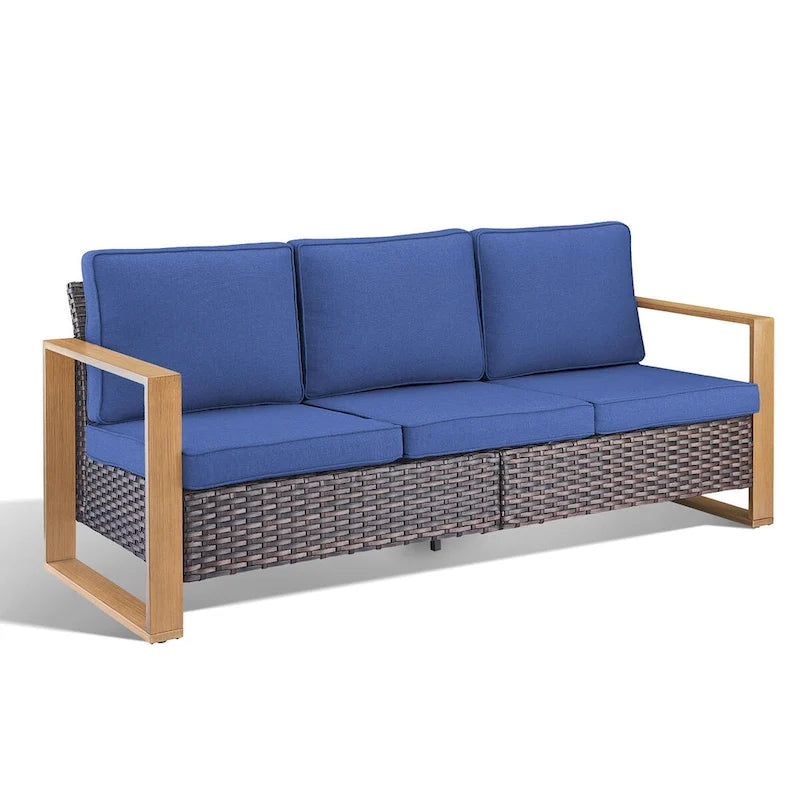 Gymojoy PE Wicker Patio Sofa Sectional Sets - Brown