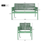 4-Piece Patio Conversation Set with Tempered Glass Table