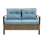 Patio 4 Piece Sectional Low Dining Conversation Sofa Set