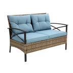 Patio 4 Piece Sectional Low Dining Conversation Sofa Set