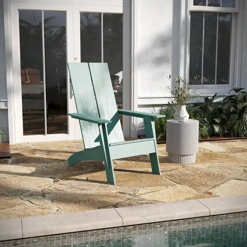 Modern Dual Slat Back Adirondack Style Patio Chair