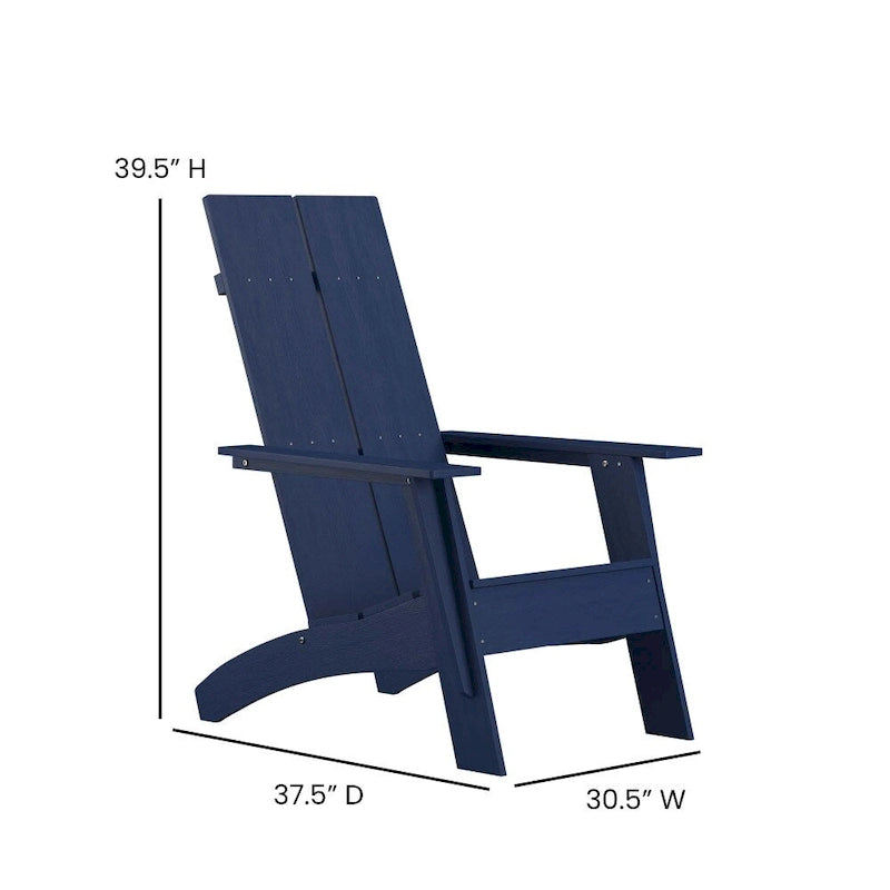Modern Dual Slat Back Adirondack Style Patio Chair