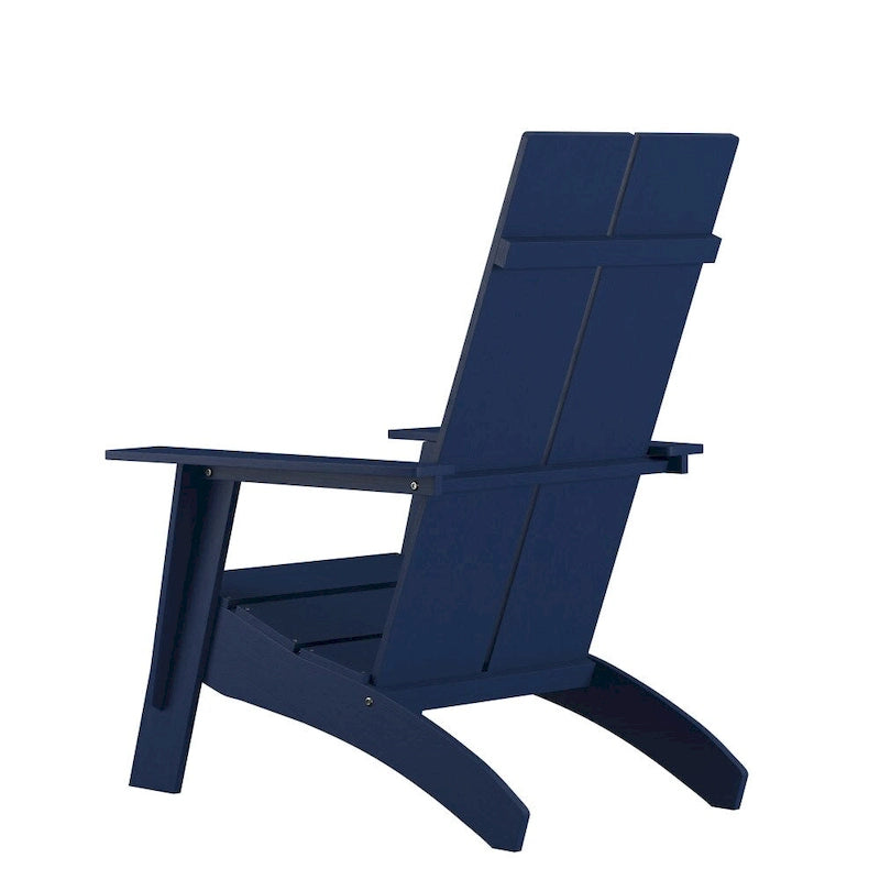 Modern Dual Slat Back Adirondack Style Patio Chair