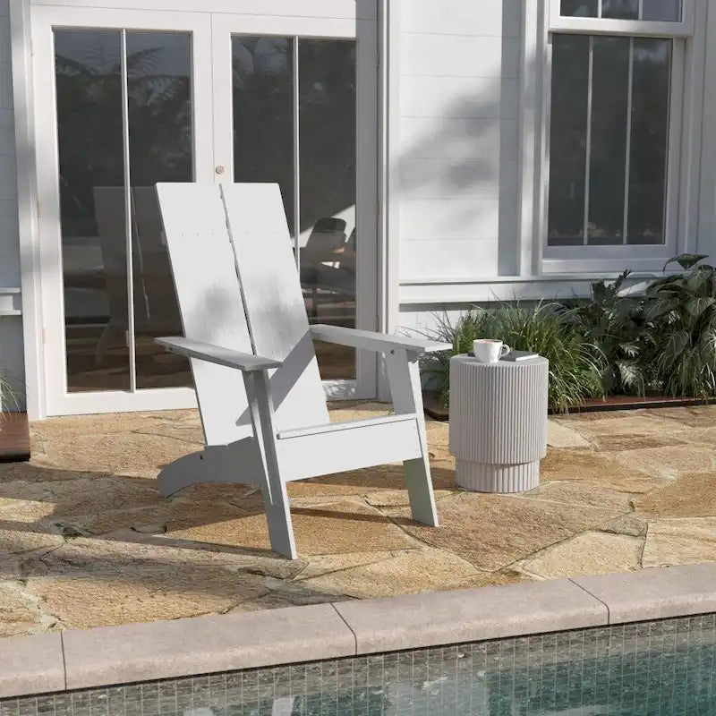 Modern Dual Slat Back Adirondack Style Patio Chair