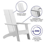 Modern Dual Slat Back Adirondack Style Patio Chair