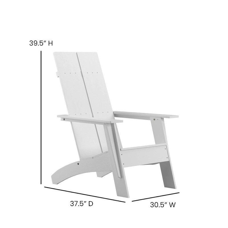 Modern Dual Slat Back Adirondack Style Patio Chair