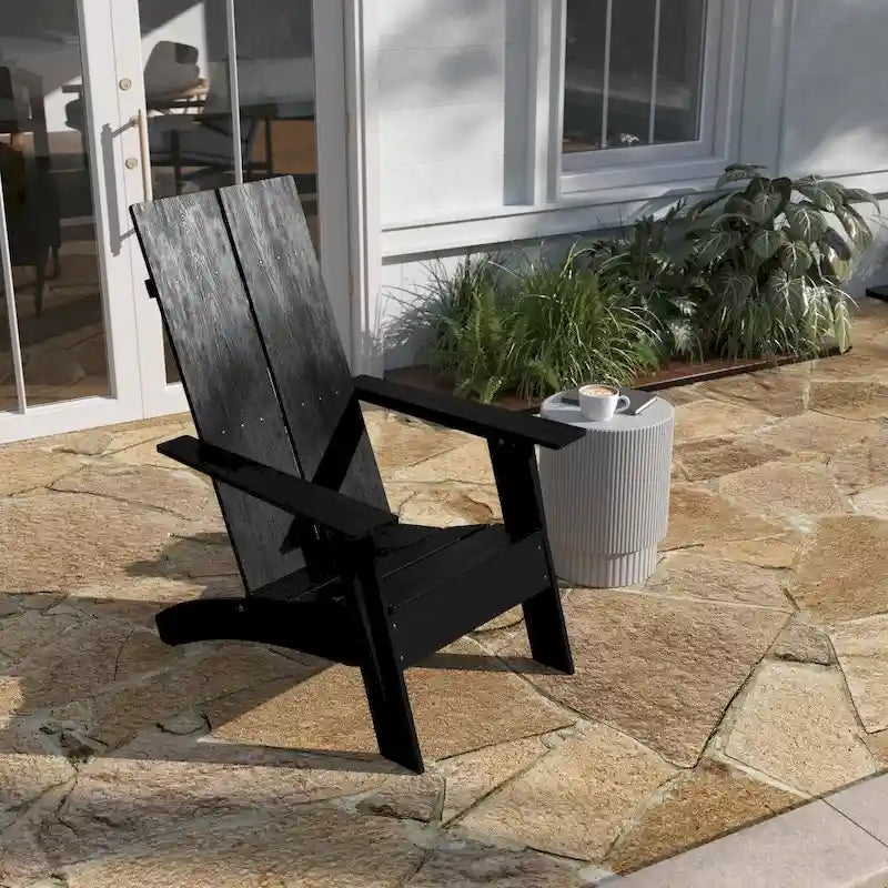 Modern Dual Slat Back Adirondack Style Patio Chair