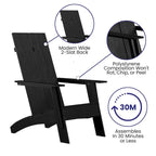 Modern Dual Slat Back Adirondack Style Patio Chair