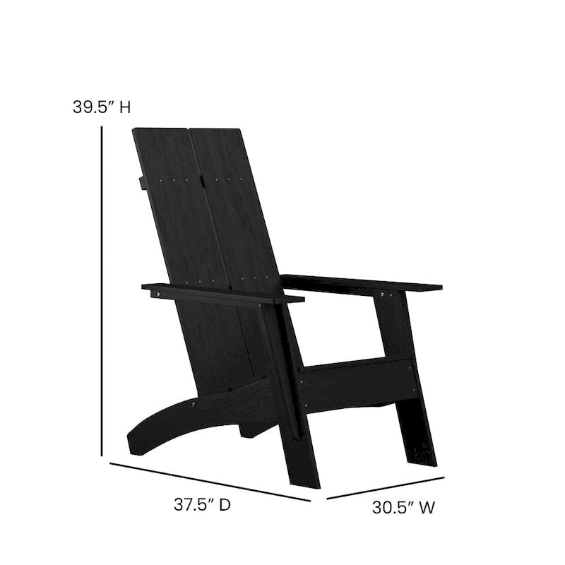 Modern Dual Slat Back Adirondack Style Patio Chair