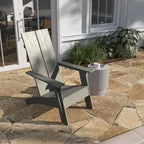 Modern Dual Slat Back Adirondack Style Patio Chair