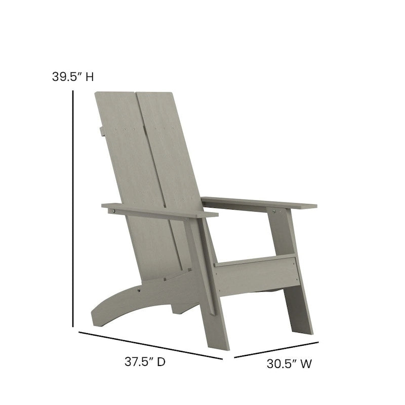 Modern Dual Slat Back Adirondack Style Patio Chair
