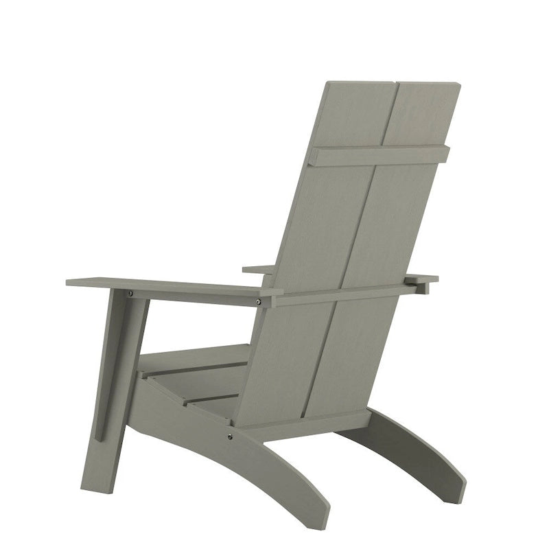 Modern Dual Slat Back Adirondack Style Patio Chair