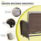 2 Seater Wicker Sofa Chai with Coffee Table - Brown