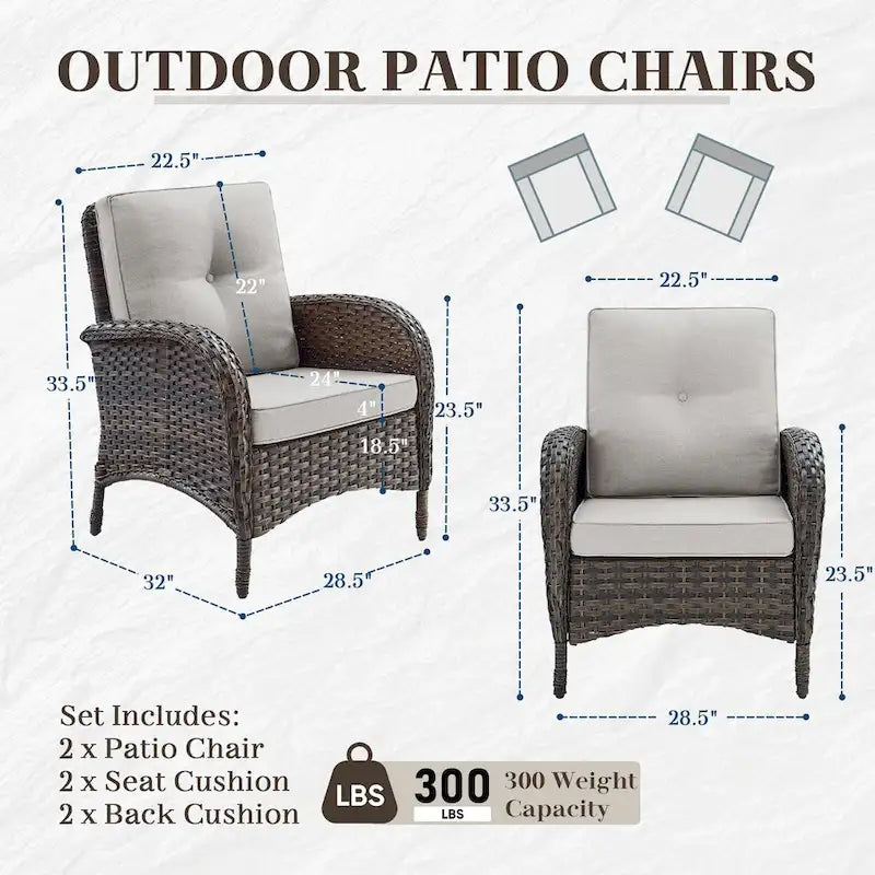 2 Seater Wicker Sofa Chai with Coffee Table - Brown