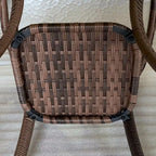 Outdoor Rattan Coffee Table with Storage Shelf, Wicker Side Table with Glass Top