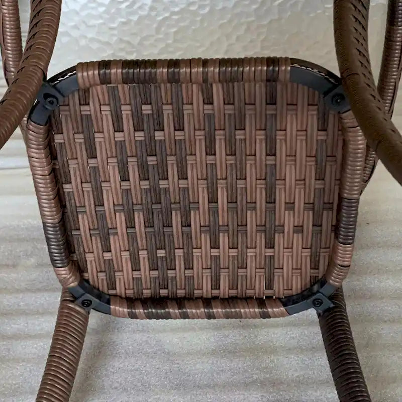Outdoor Rattan Coffee Table with Storage Shelf, Wicker Side Table with Glass Top