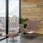 Allan Andrews Scroll Puff Chair with Titanium Frame, Barbet Collection